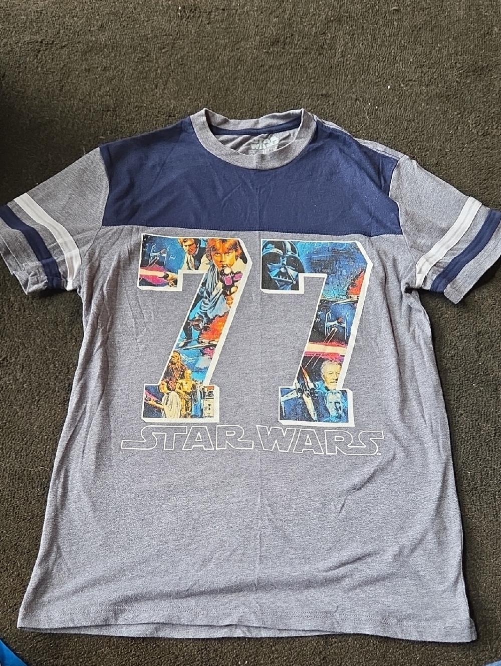 Star Wars Two-Tone Navy & Heather Gray Logo Tee